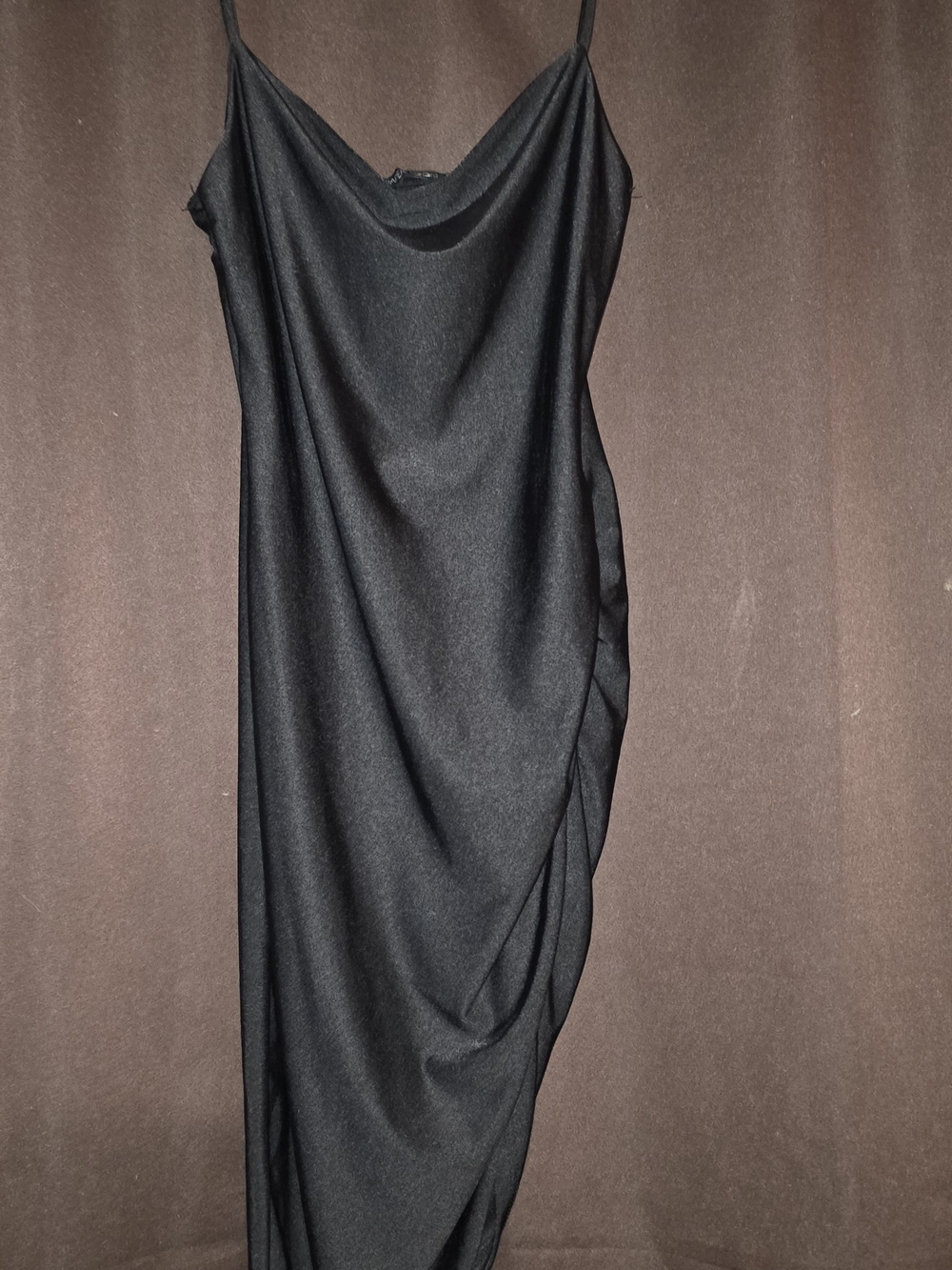 Papermoon Black Satin Asymmetrical Slip Dress - Picture 6 of 7